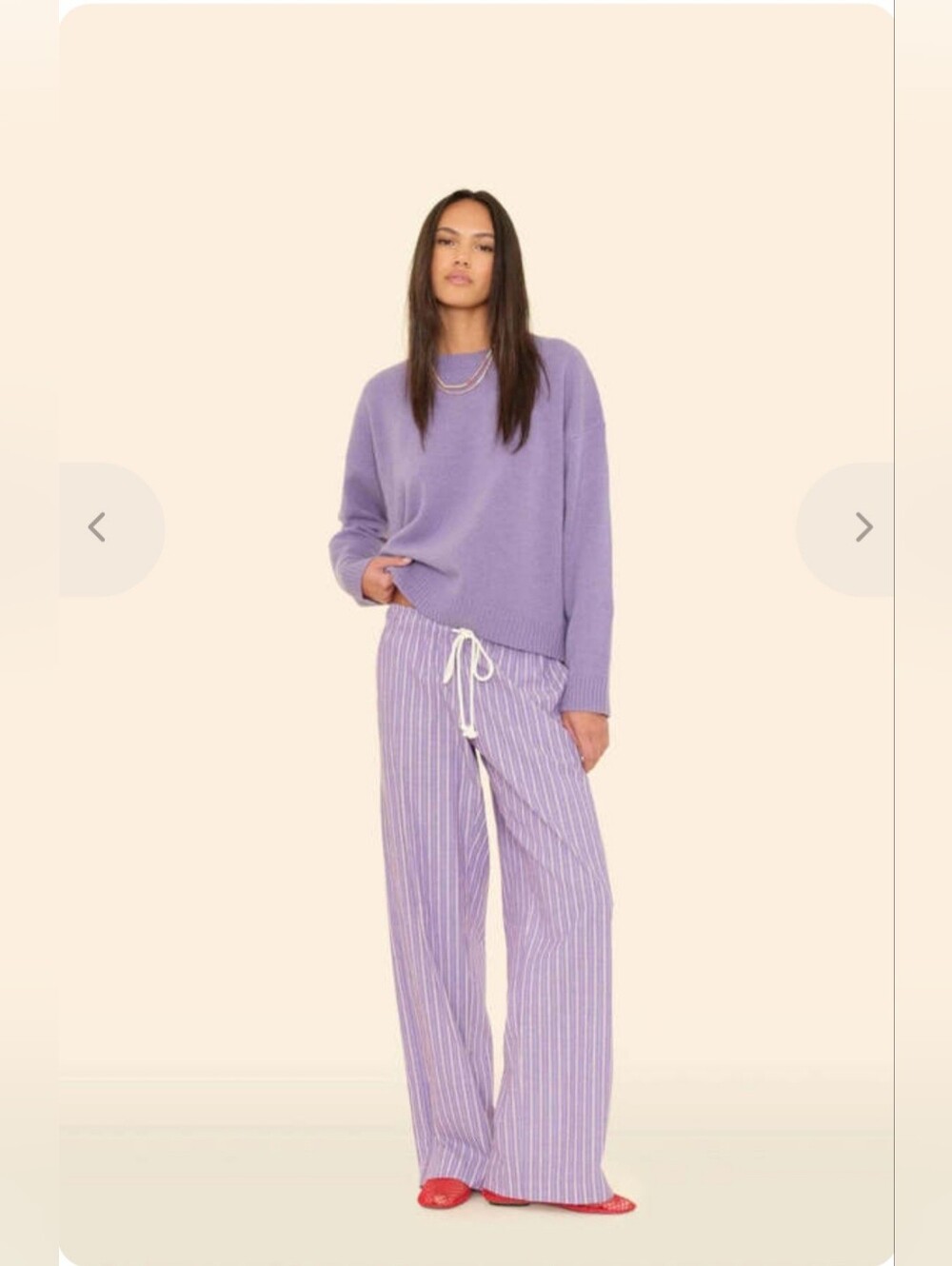 NWOT XIRENA Brinna Pant- Violet Rouge Stripe. Size L